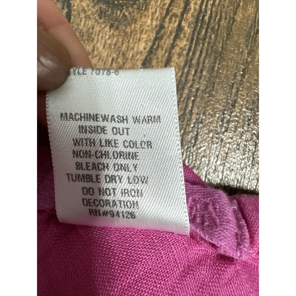 CP SHADES 100% LINEN BRIGHT HOT PINK ELASTIC WAIST AIRY FLOWY MAXI SKIRT SMALL - Picture 7 of 9